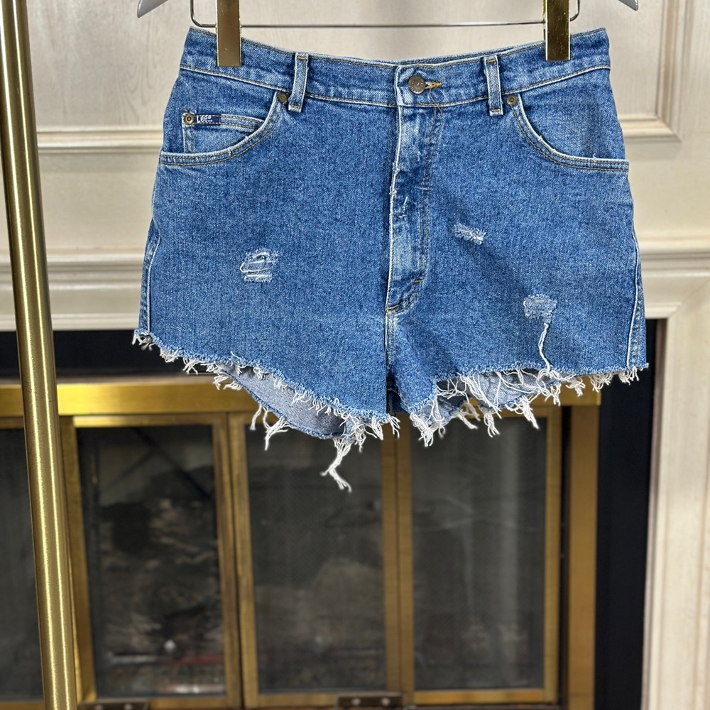 Lee High Rise Cutoff Shorts 14 | Distressed‎ Vintage Denim | 29.5” Waist